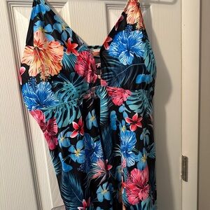Floral women One Piece Swimsuit 3xl